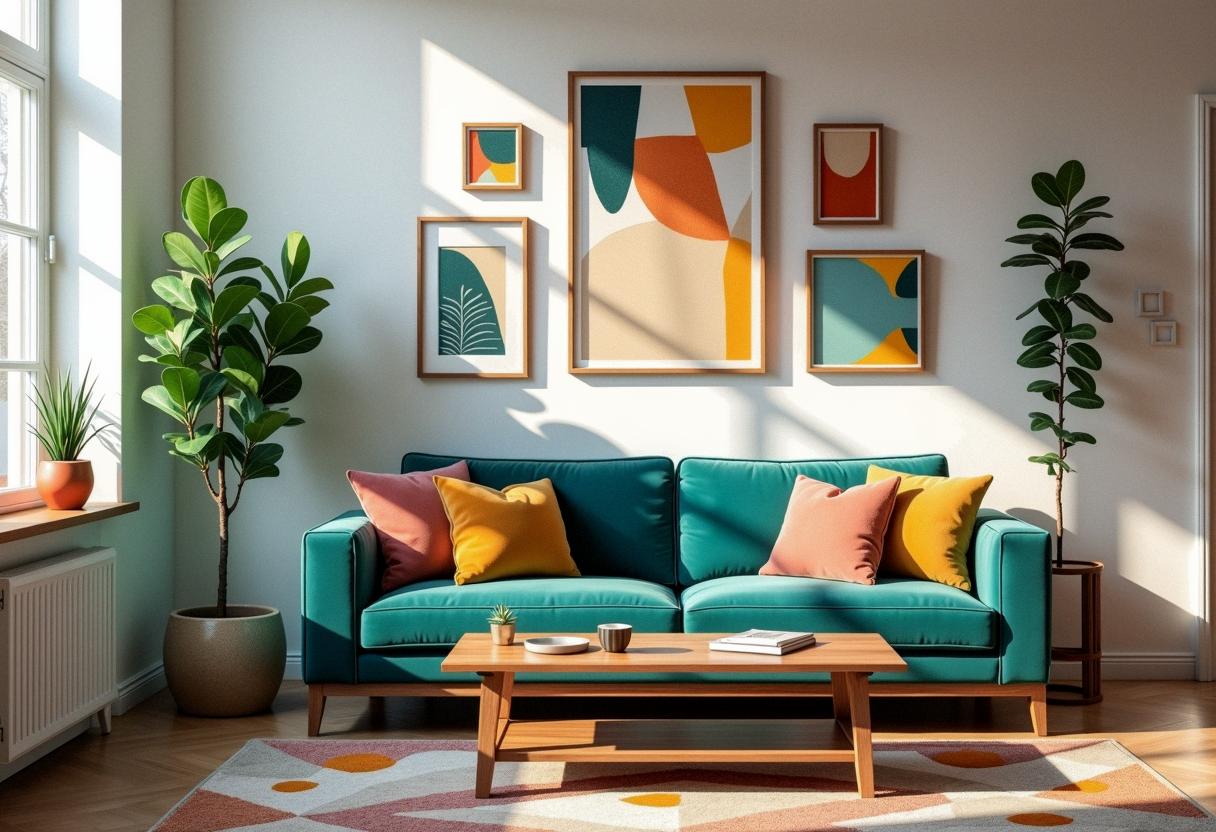 living room decor colorful