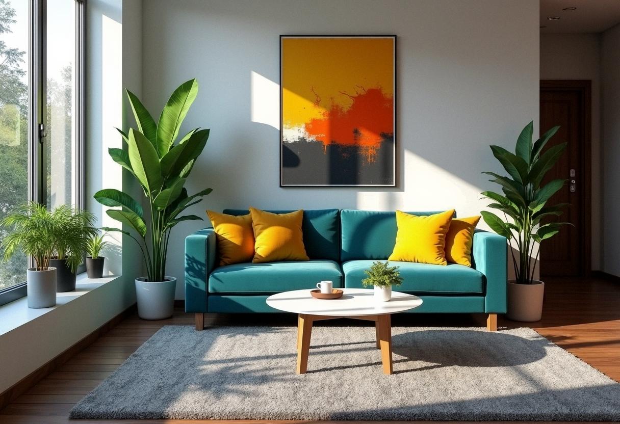 living room decor colorful