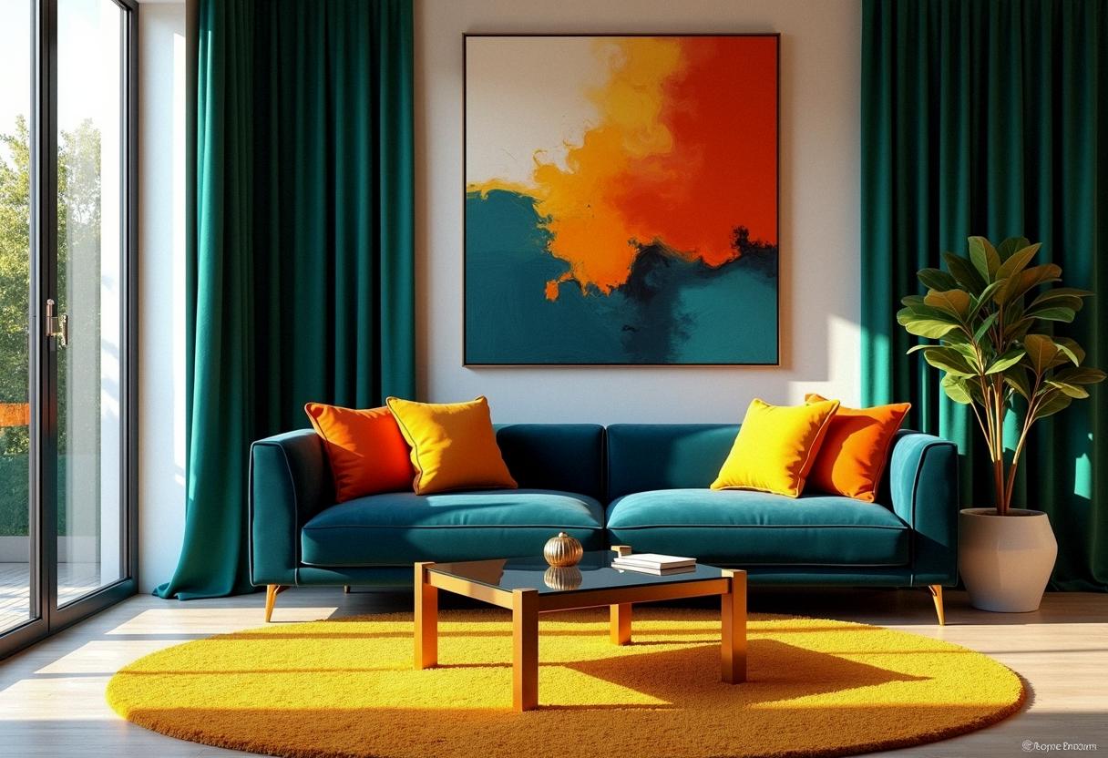 living room decor colorful