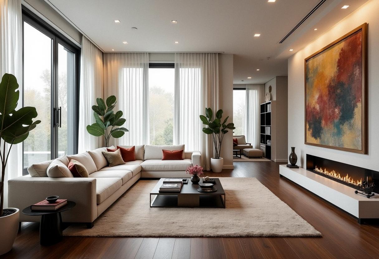 living room decor dark floors
