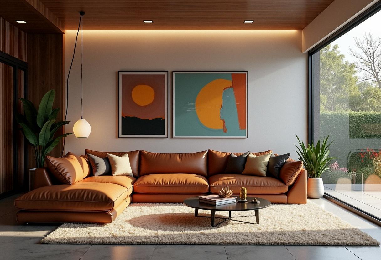 living room decor leather sofa