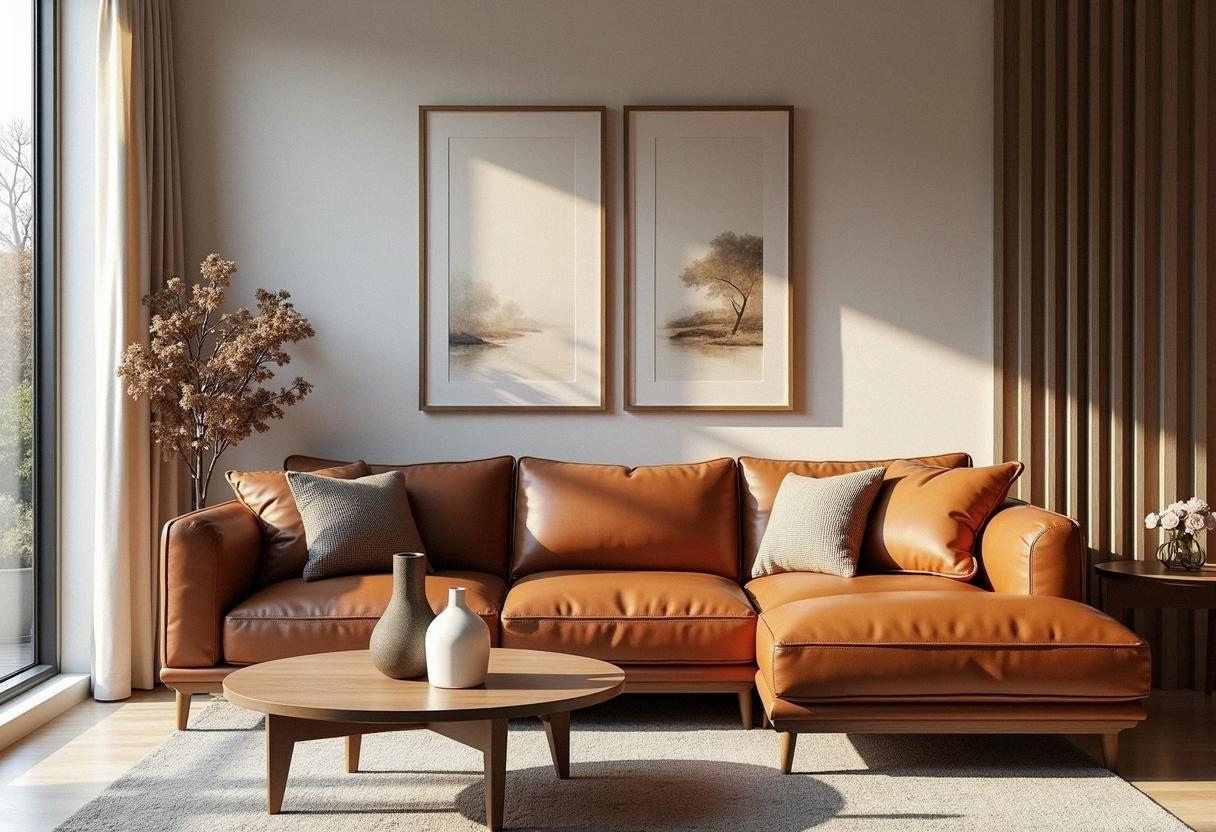 living room decor leather sofa