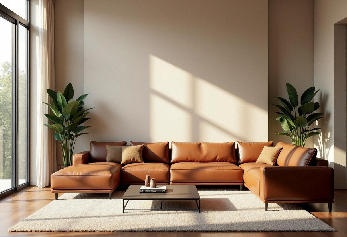 living room decor leather sofa