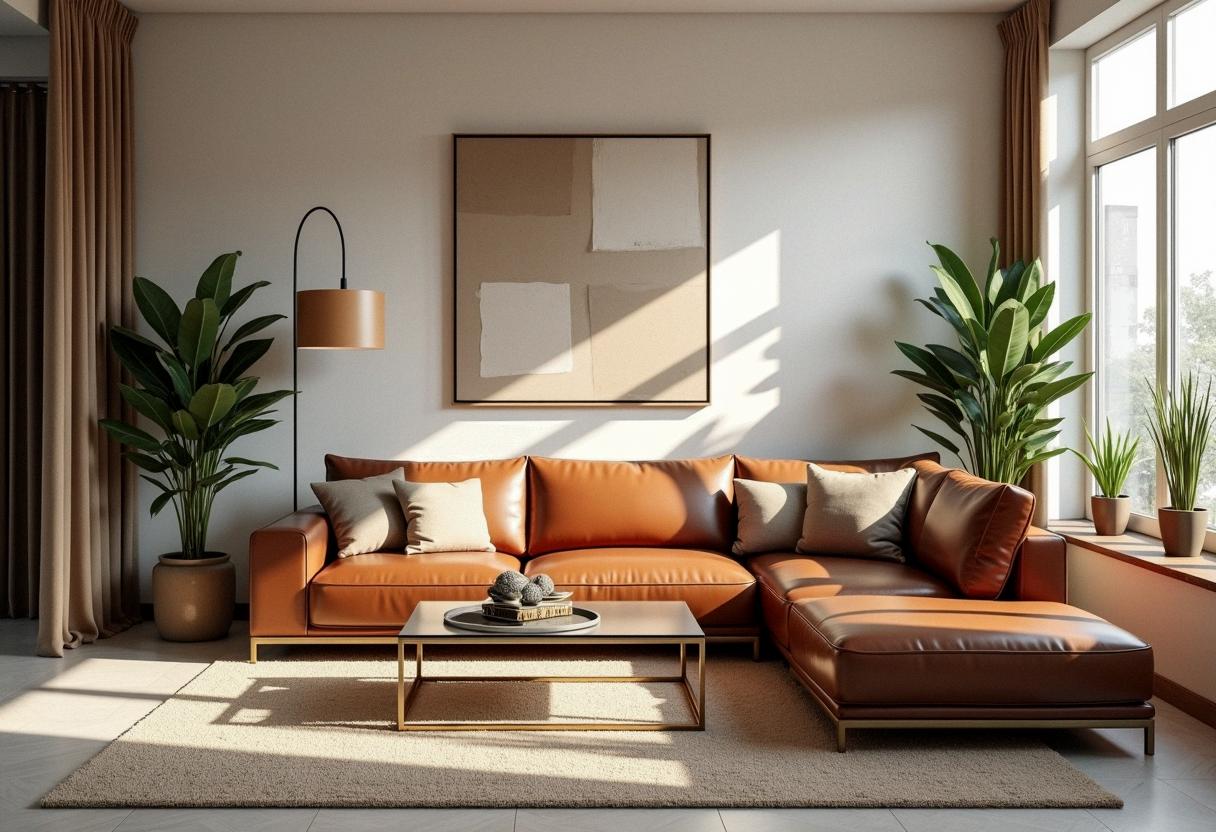 living room decor leather sofa