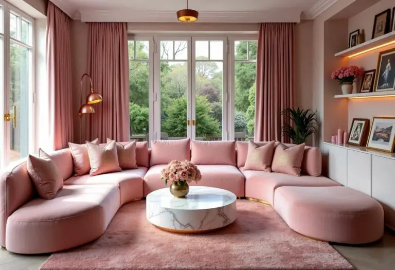 Living Room Decor Pink 00001