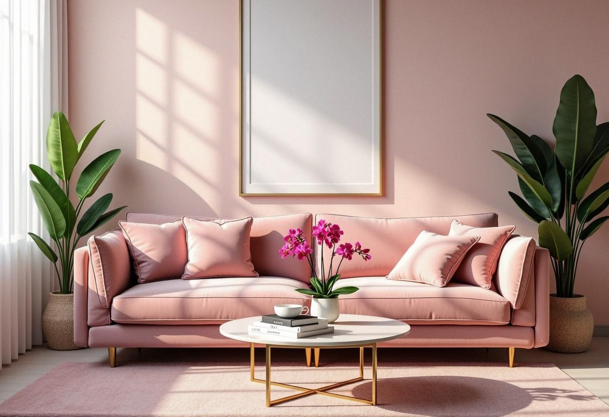 living room decor pink