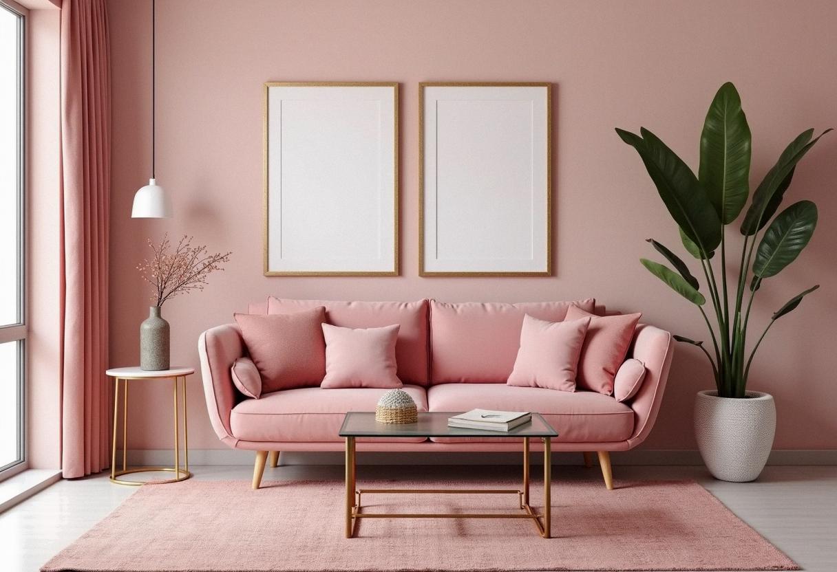 living room decor pink