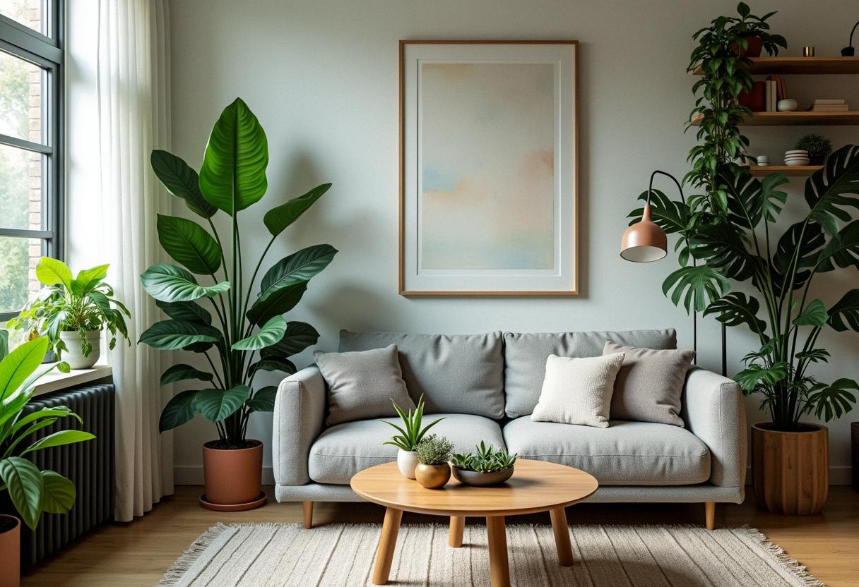 living room decor plants