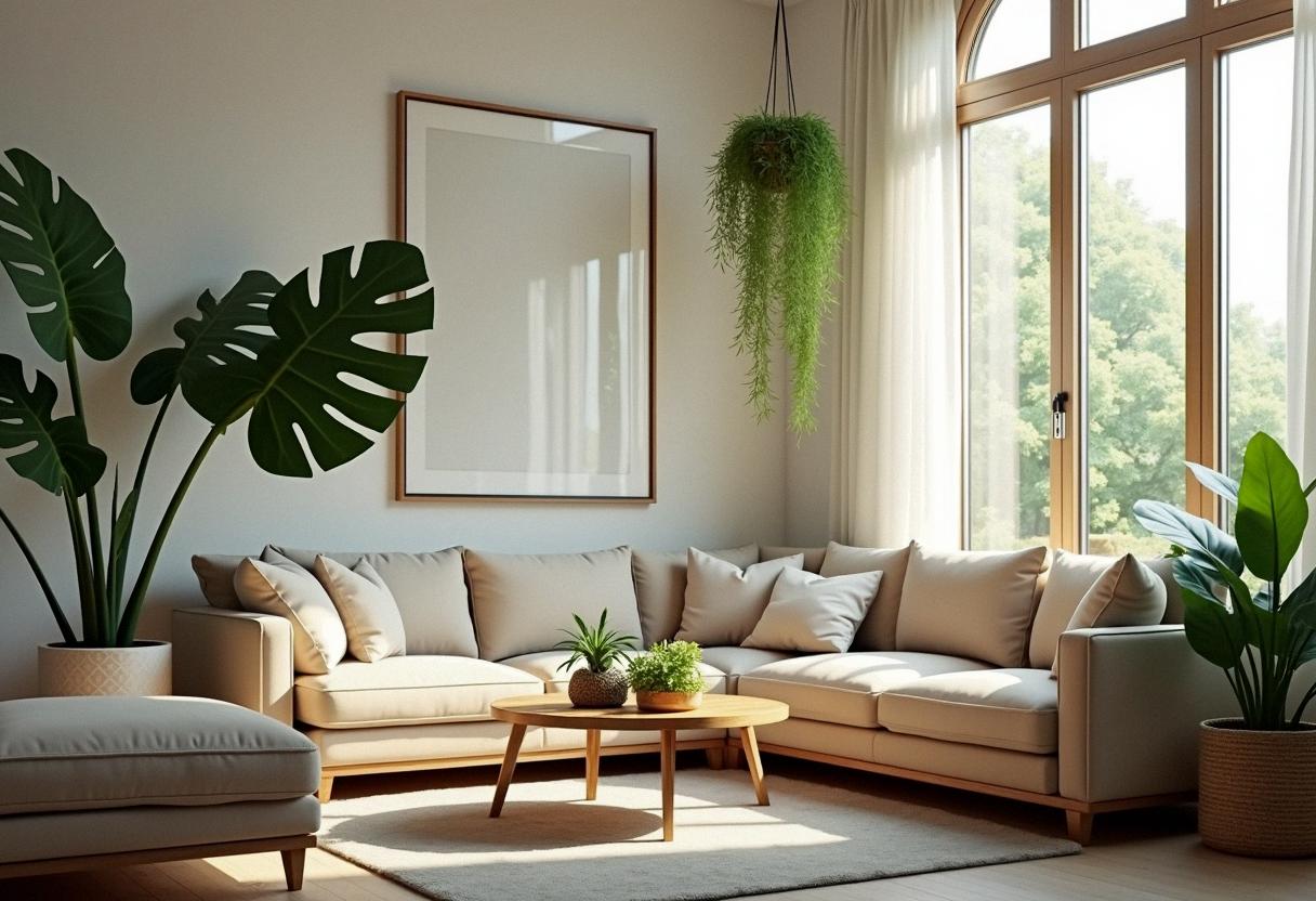 living room decor plants