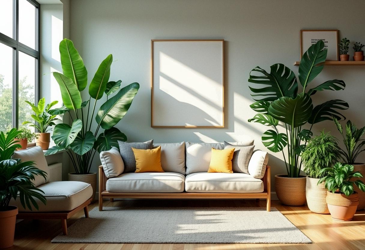 living room decor plants