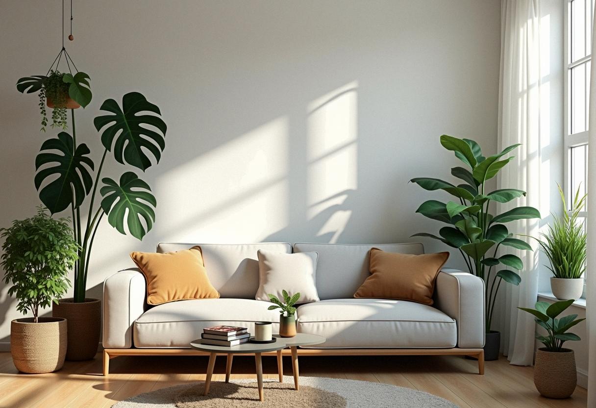 living room decor plants