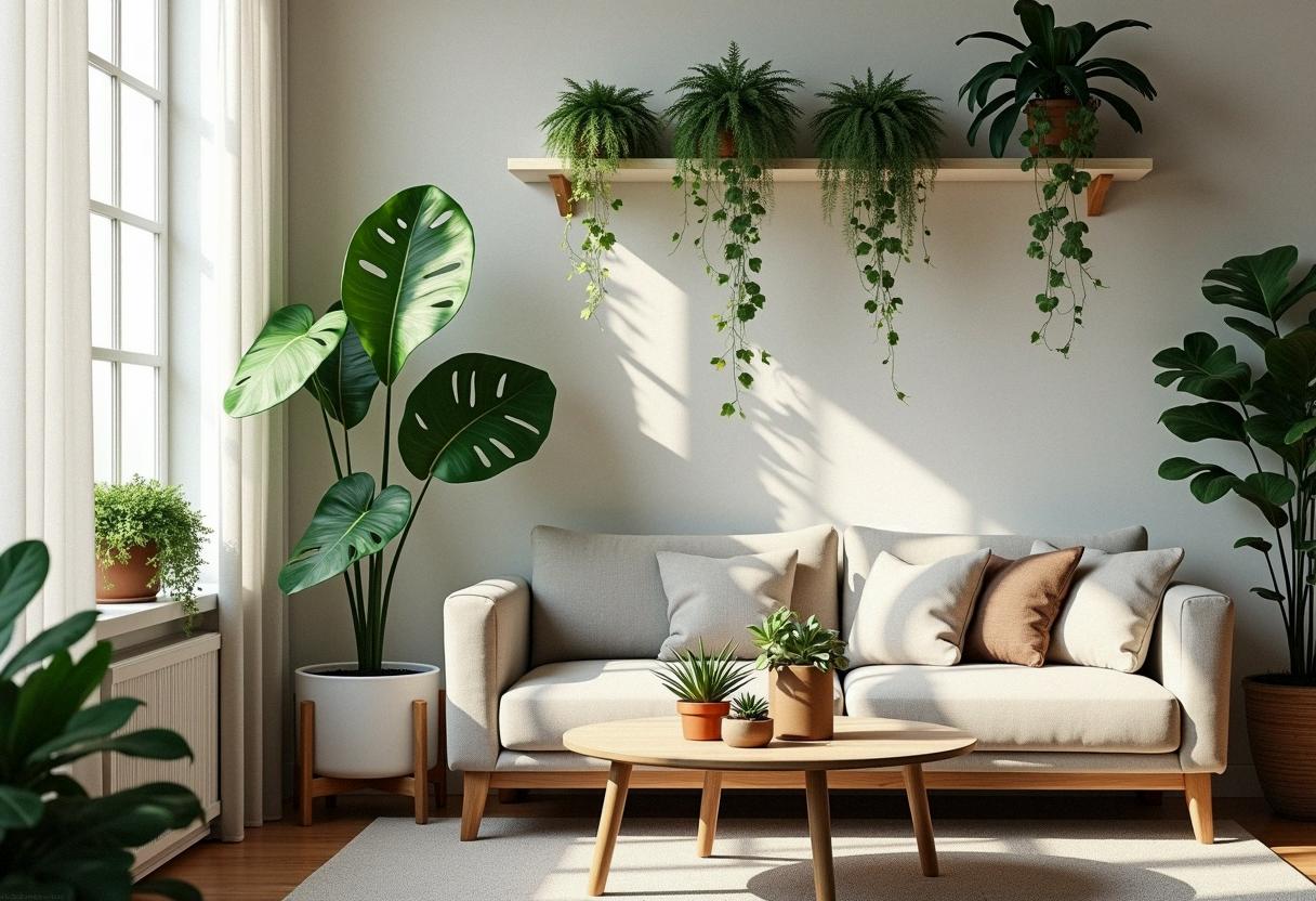 living room decor plants