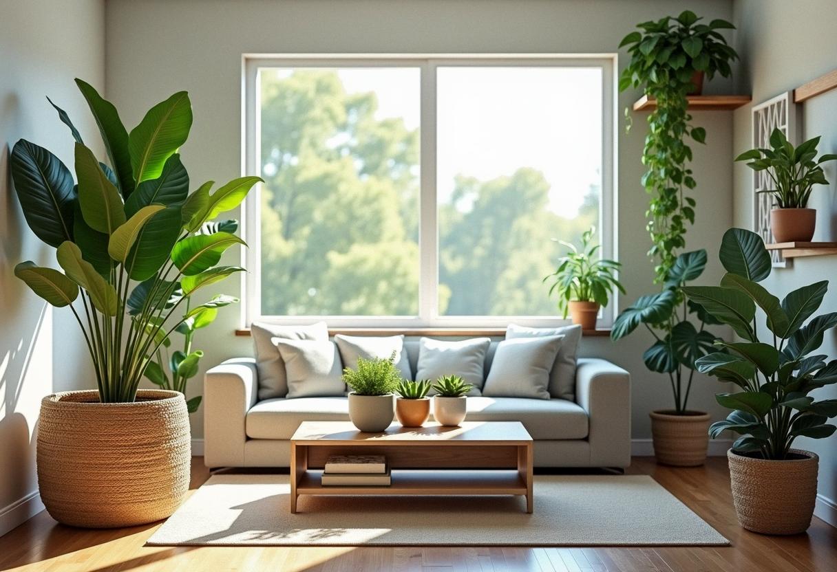 living room decor plants