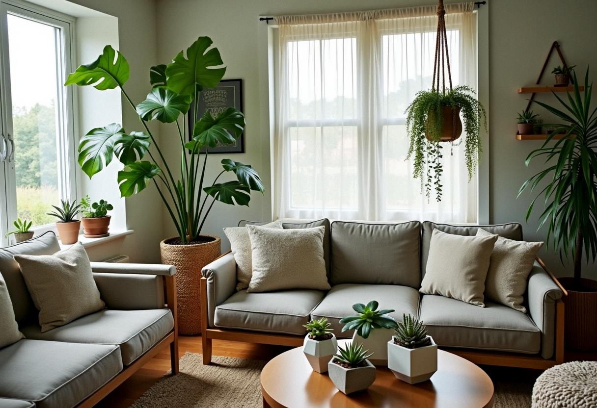 living room decor plants