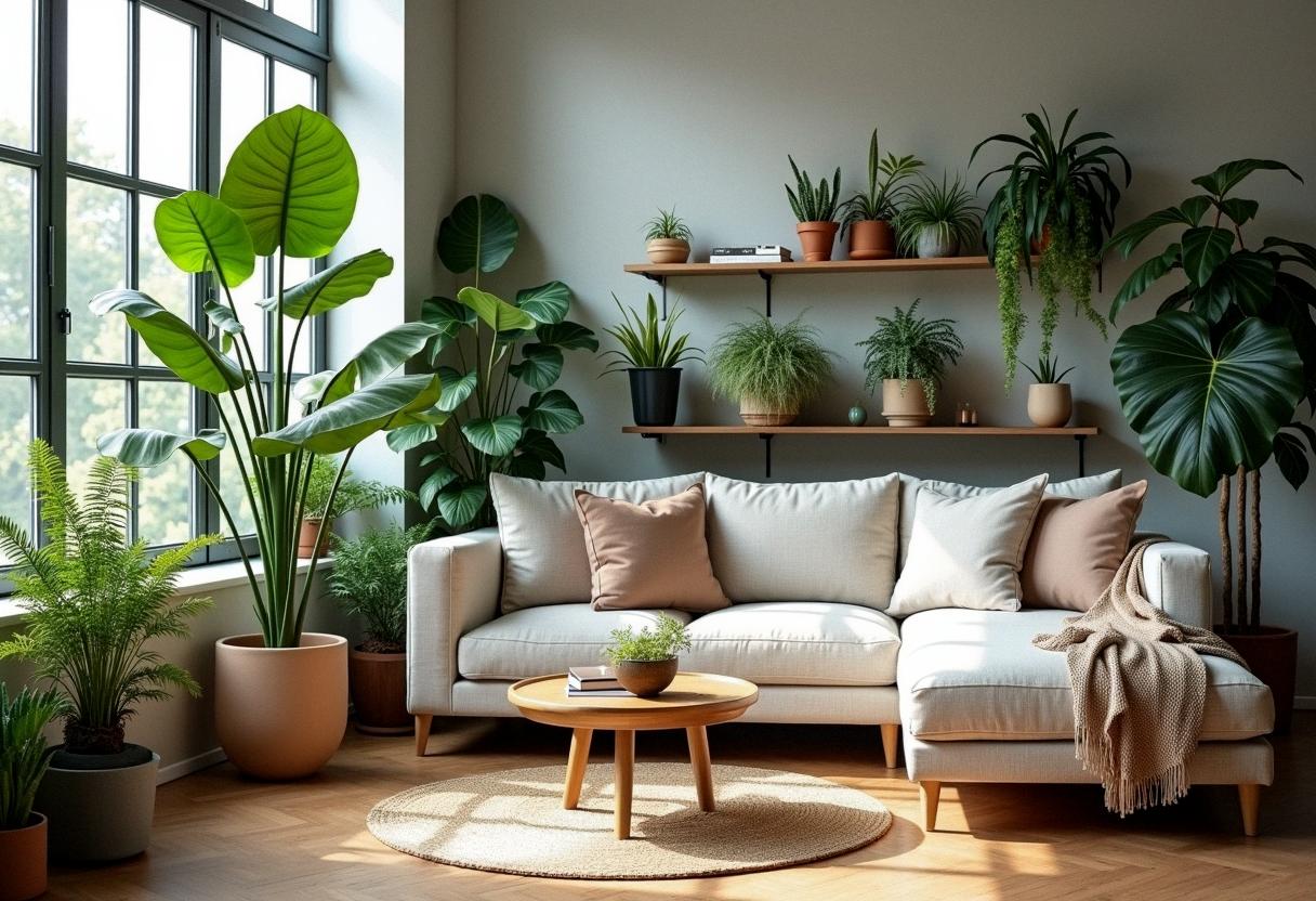 living room decor plants