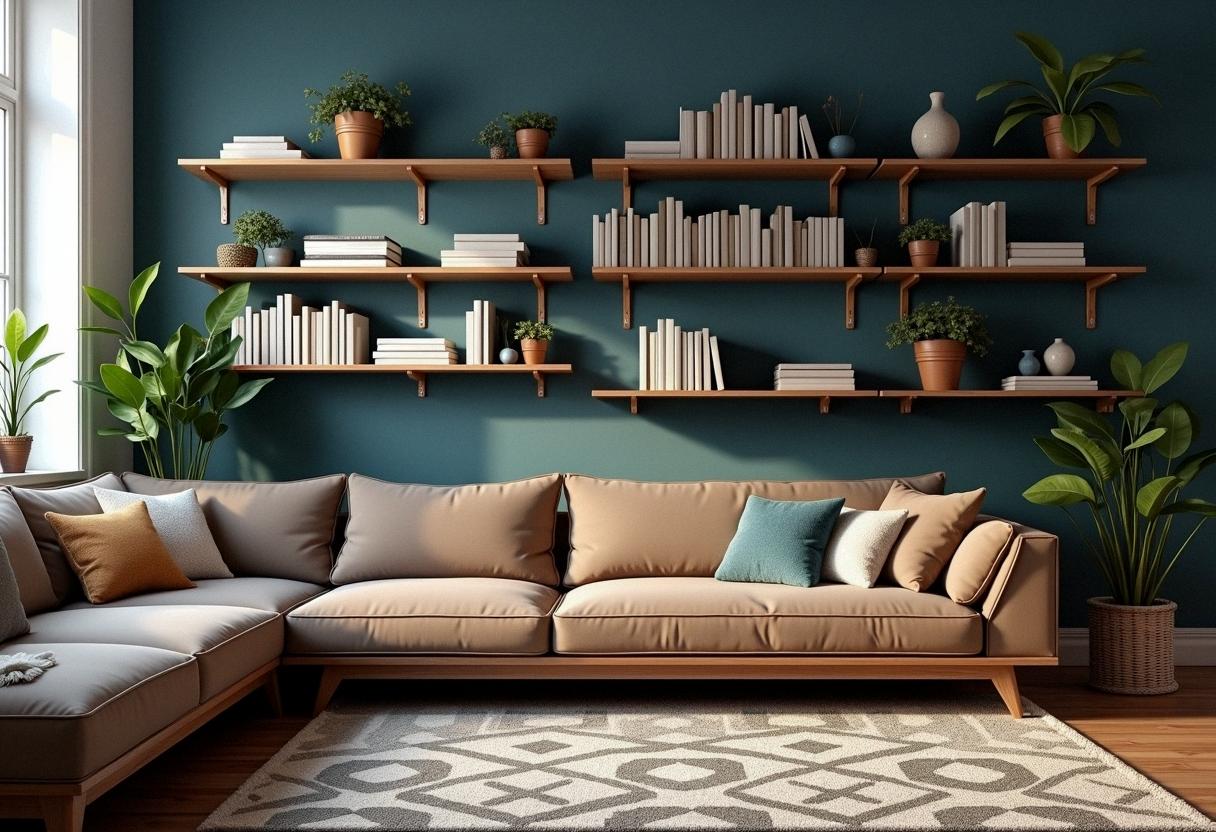 living room decor shelves