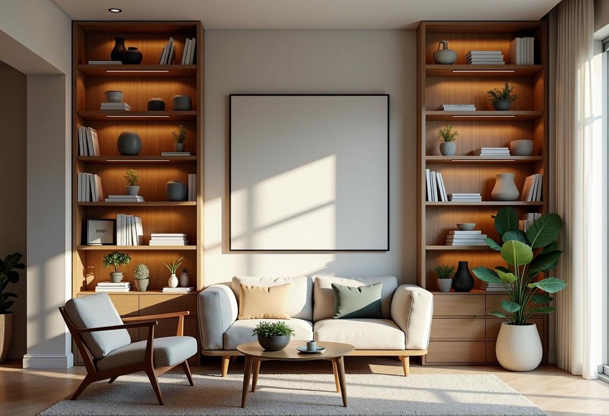 living room decor shelves