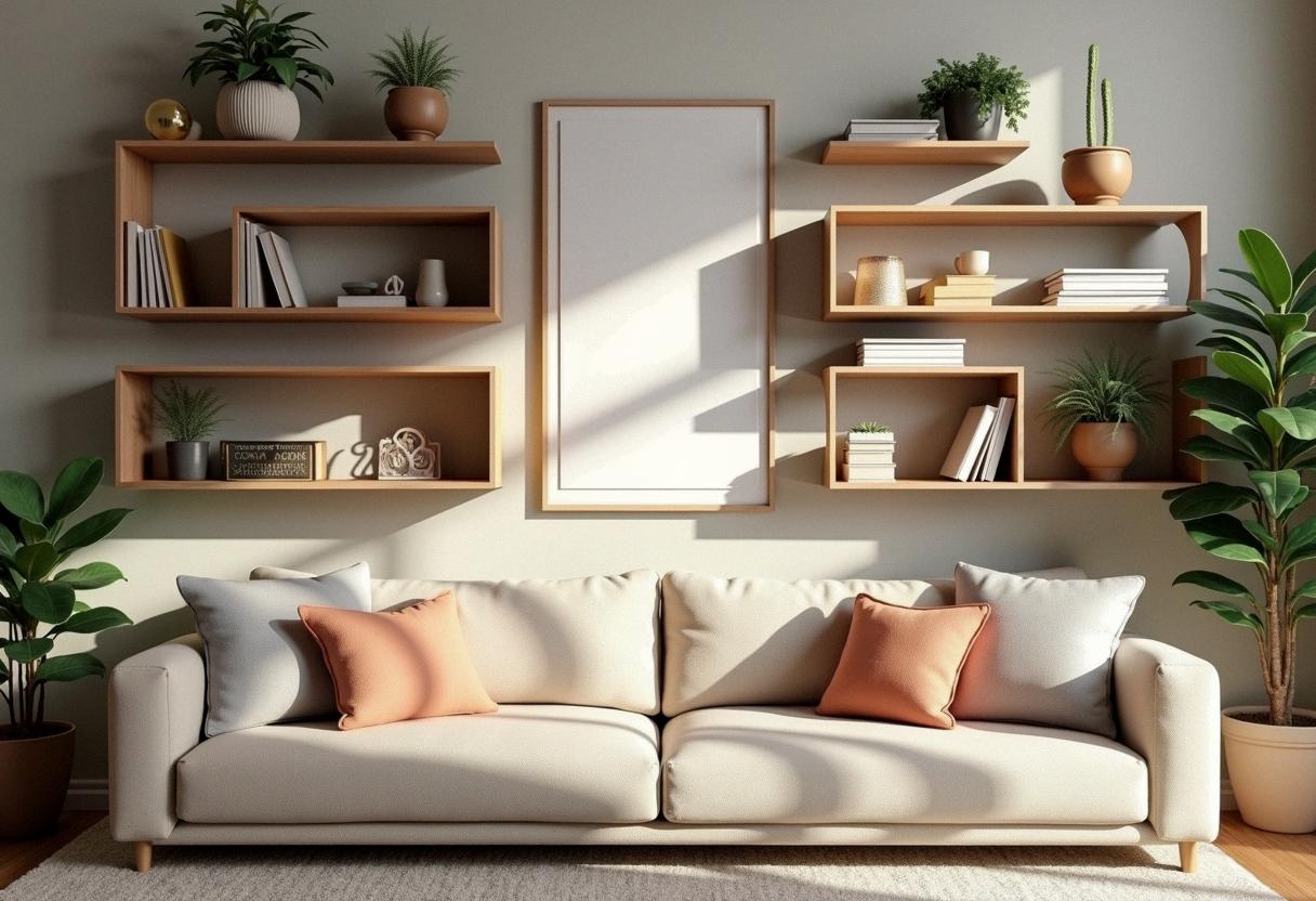 living room decor shelves