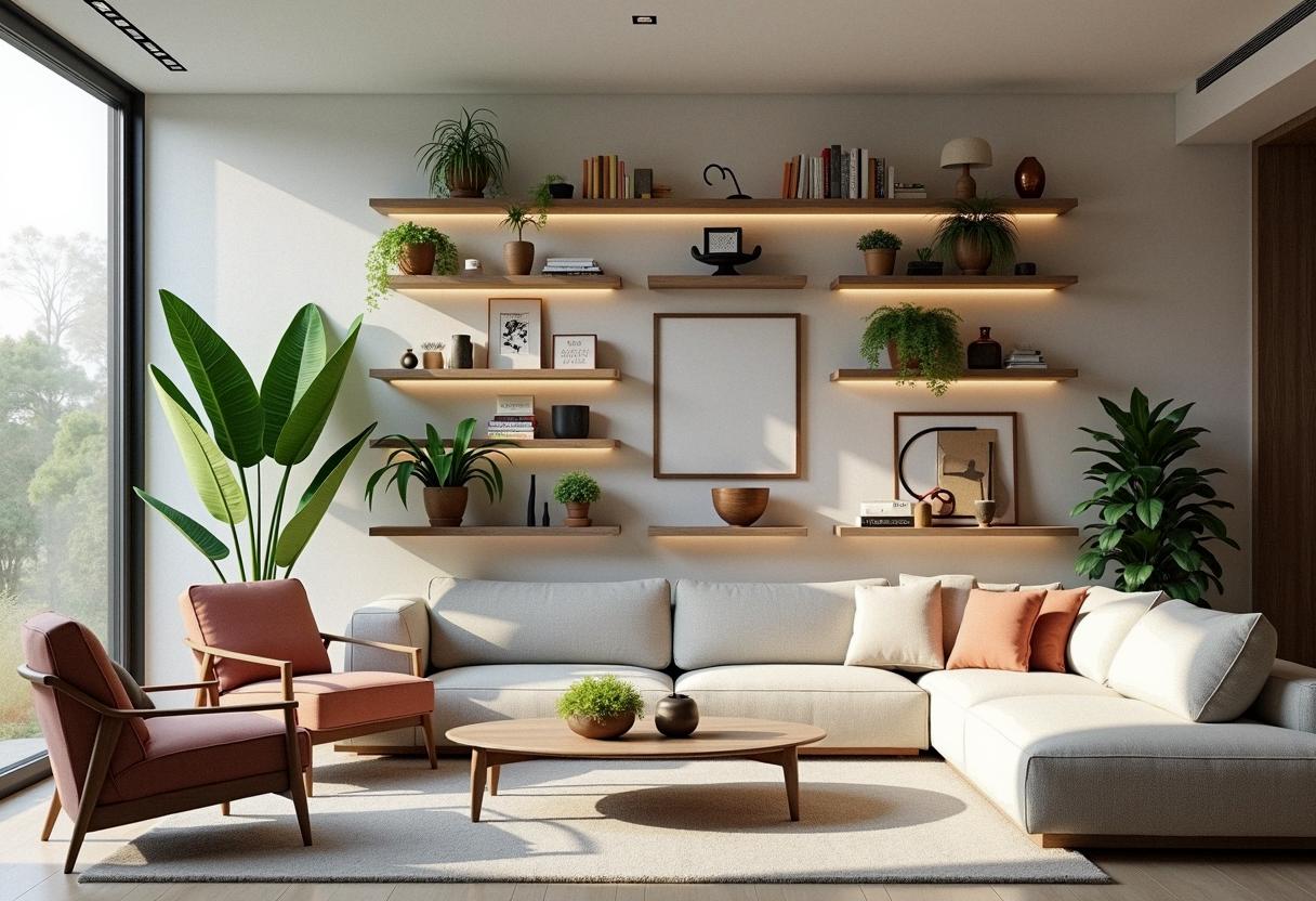 living room decor shelves