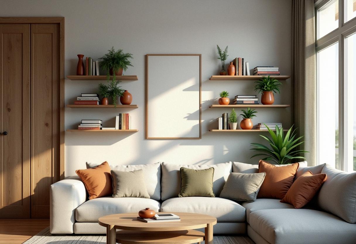 living room decor shelves