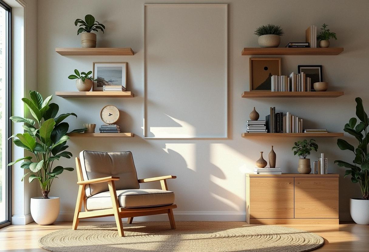 living room decor shelves