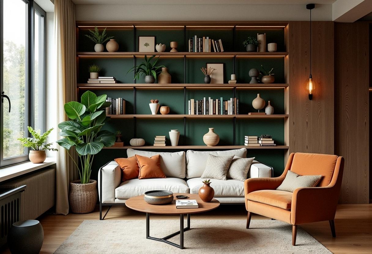 living room decor shelves