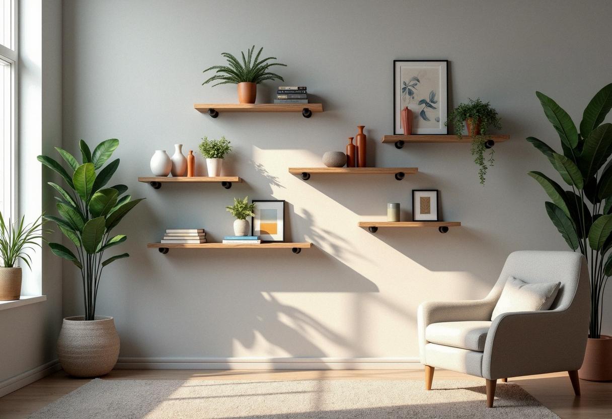 living room decor shelves