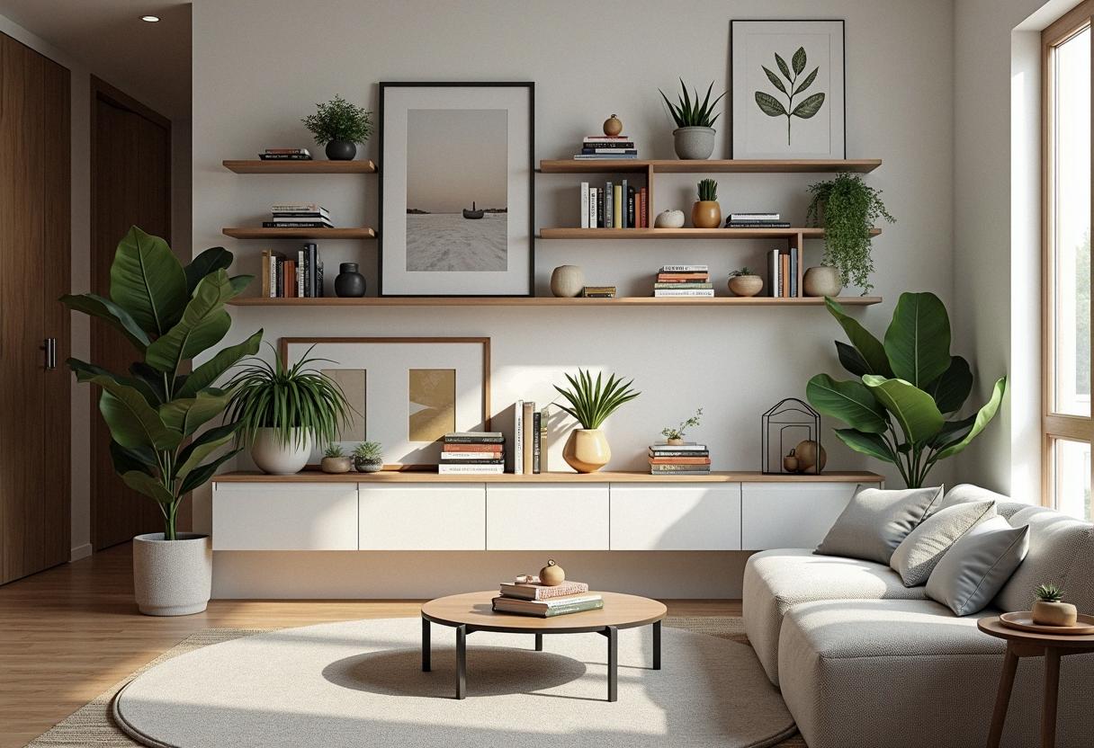 living room decor shelves