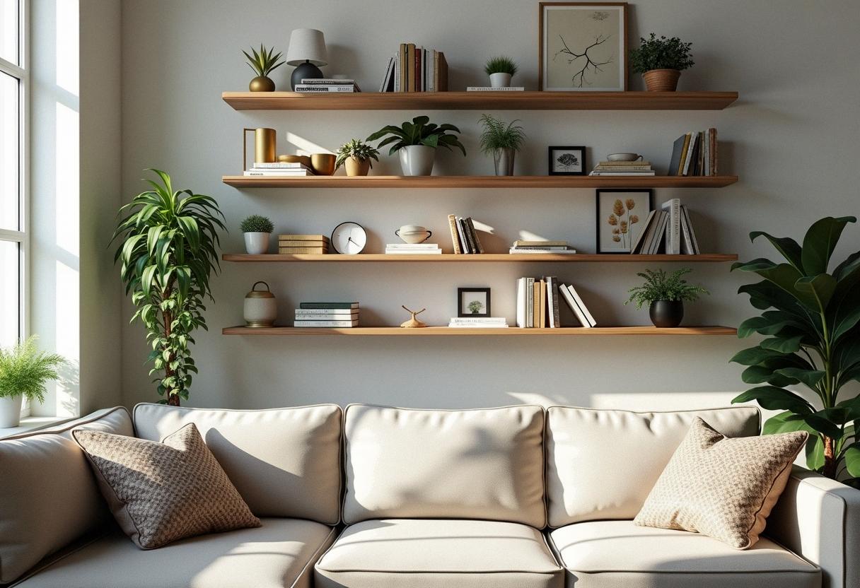 living room decor shelves