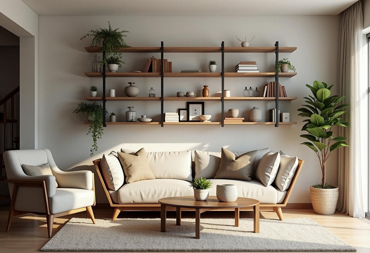 living room decor shelves