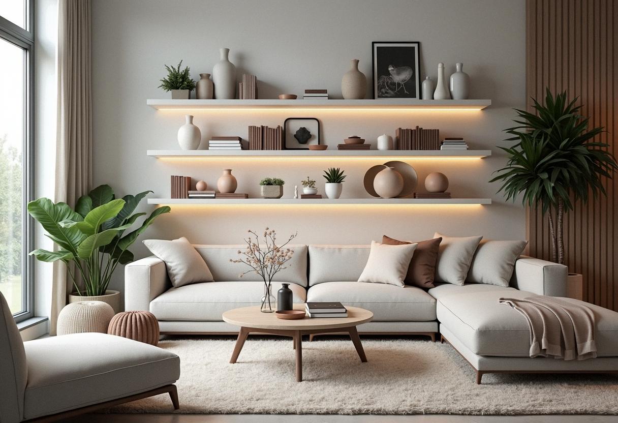 living room decor shelves