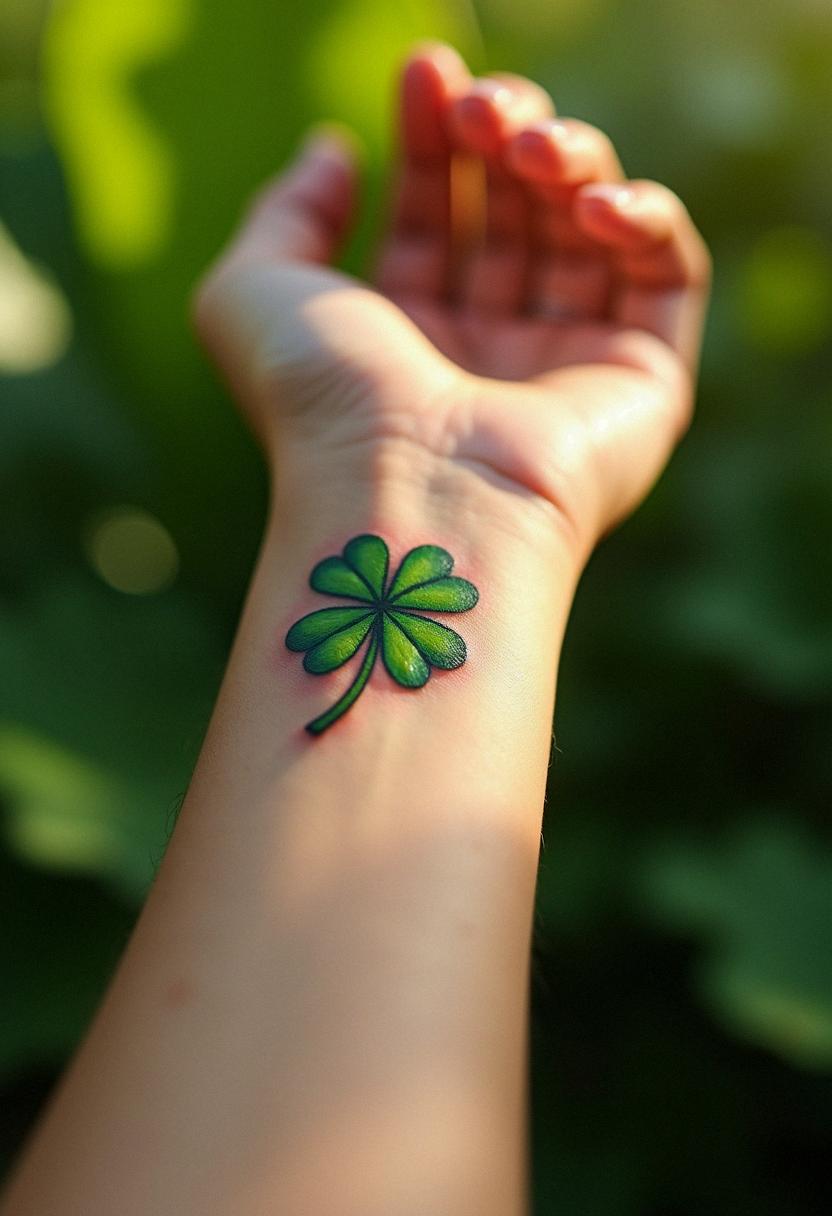 4 leaf clover tattoo