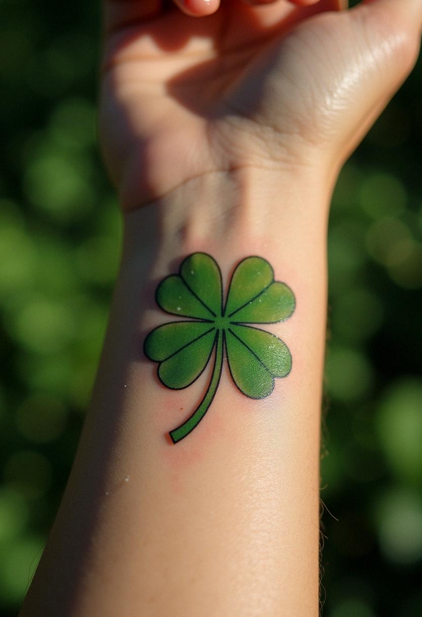 4 leaf clover tattoo