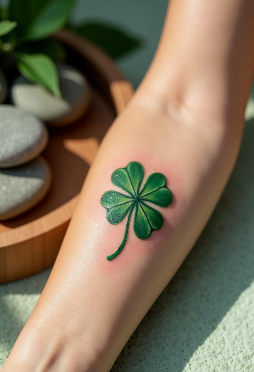 4 leaf clover tattoo