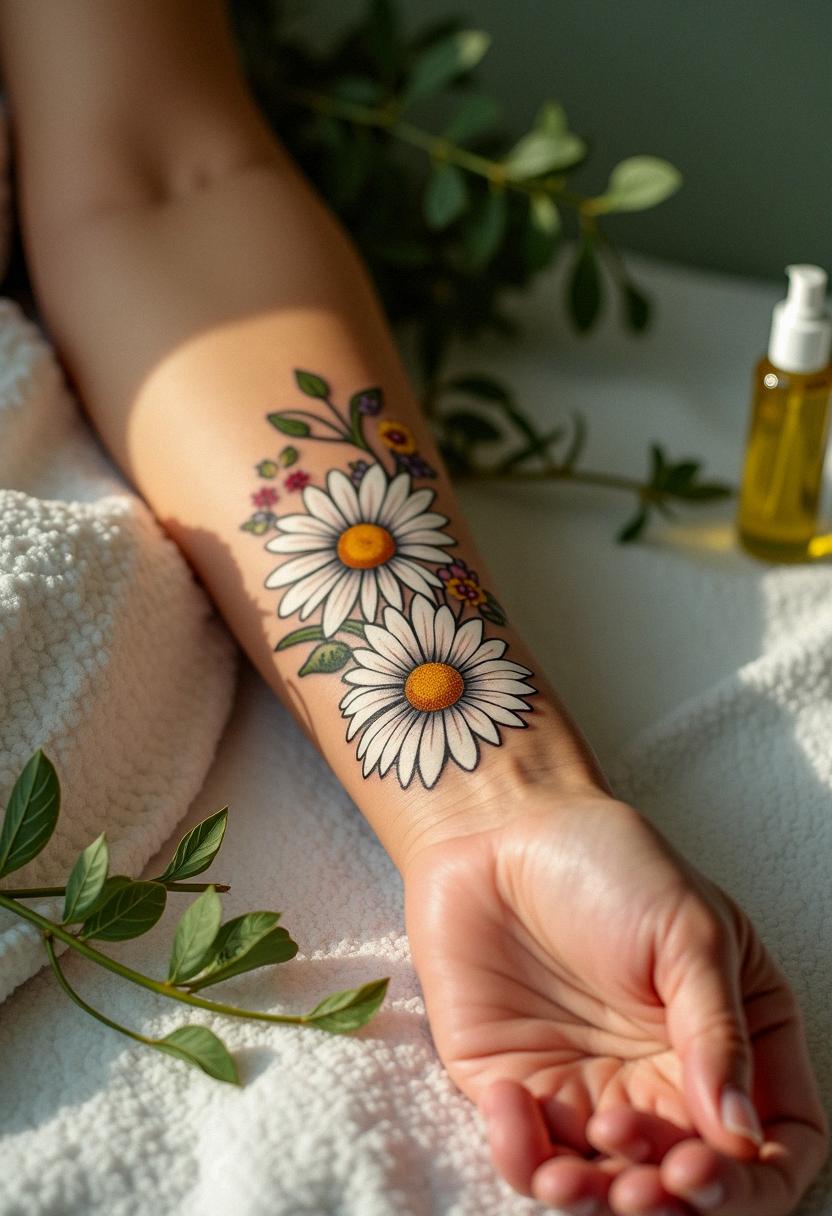 april birth flower tattoo