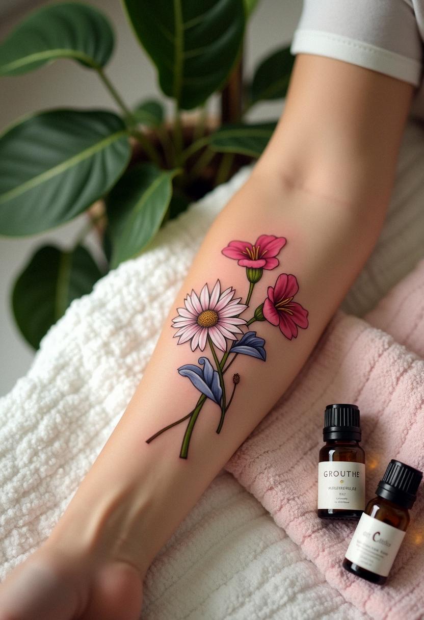 april birth flower tattoo