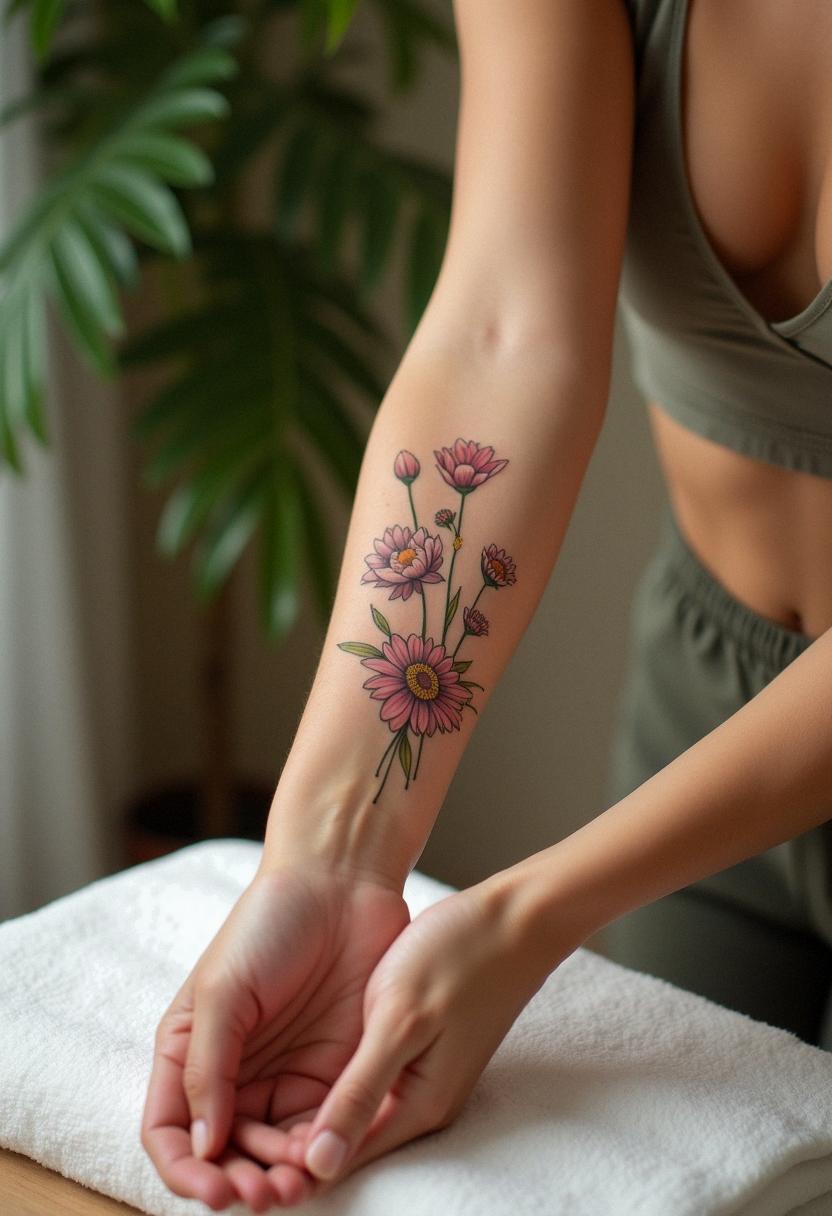 april birth flower tattoo