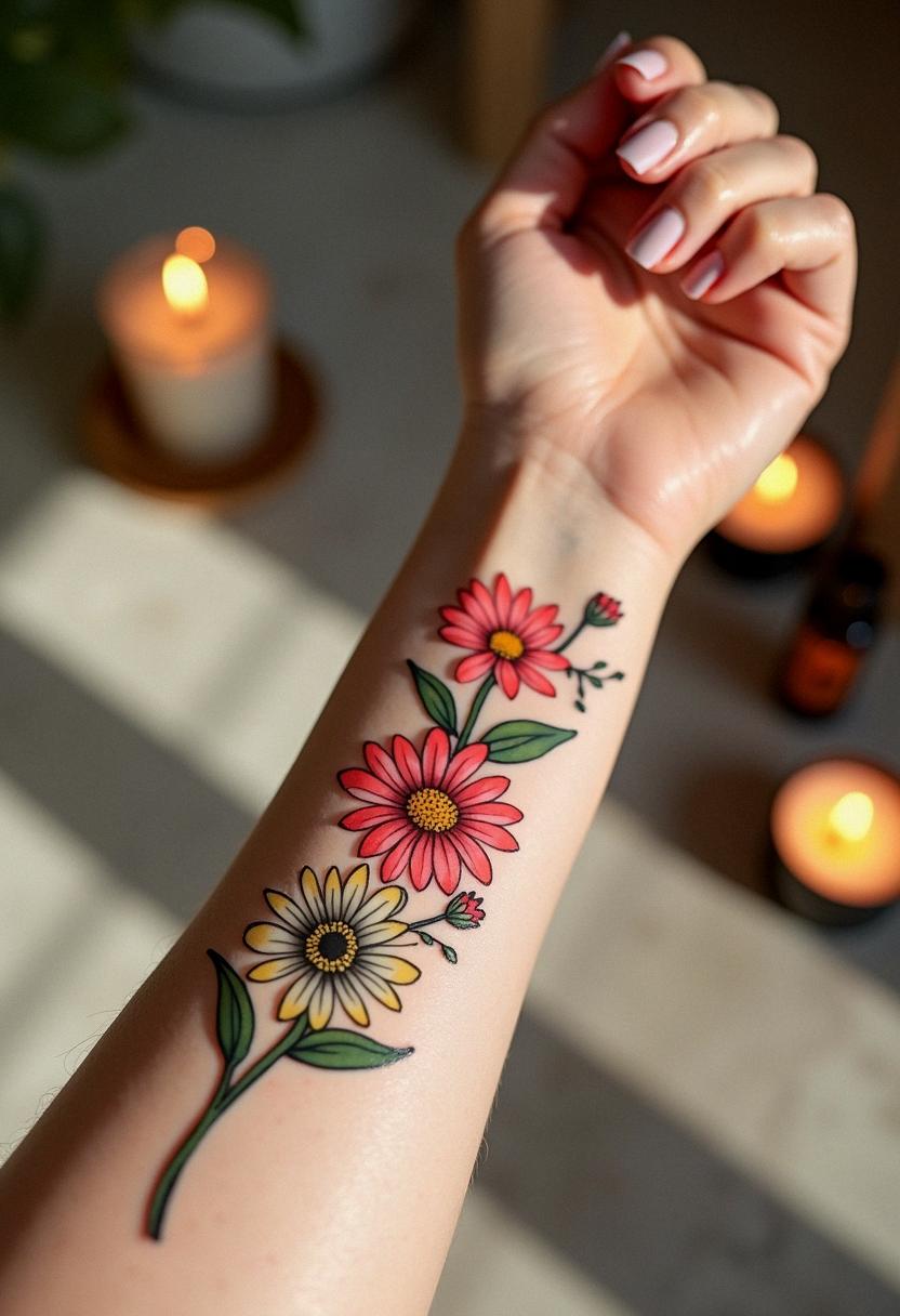 april birth flower tattoo