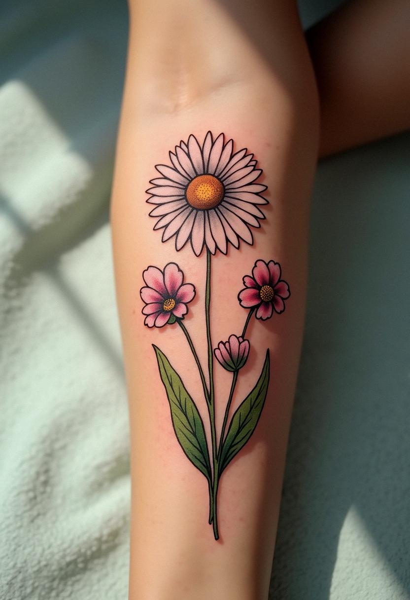 april birth flower tattoo