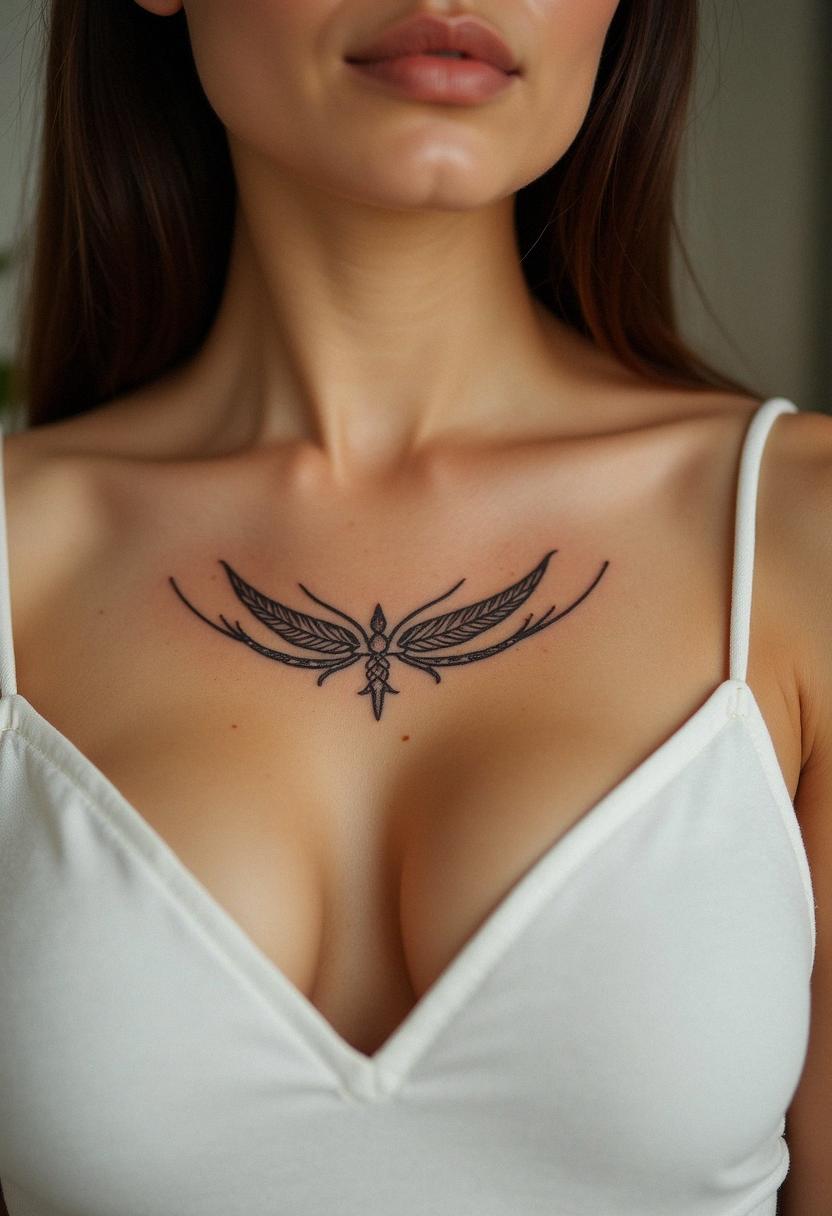 between boob tattoo