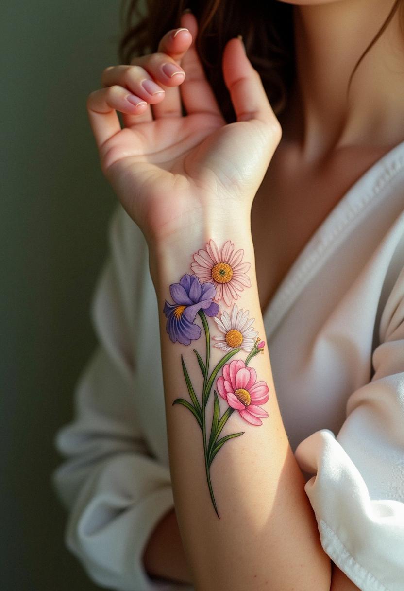 birth flower april tattoos