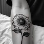 Black And White Sunflower Tattoo 00001