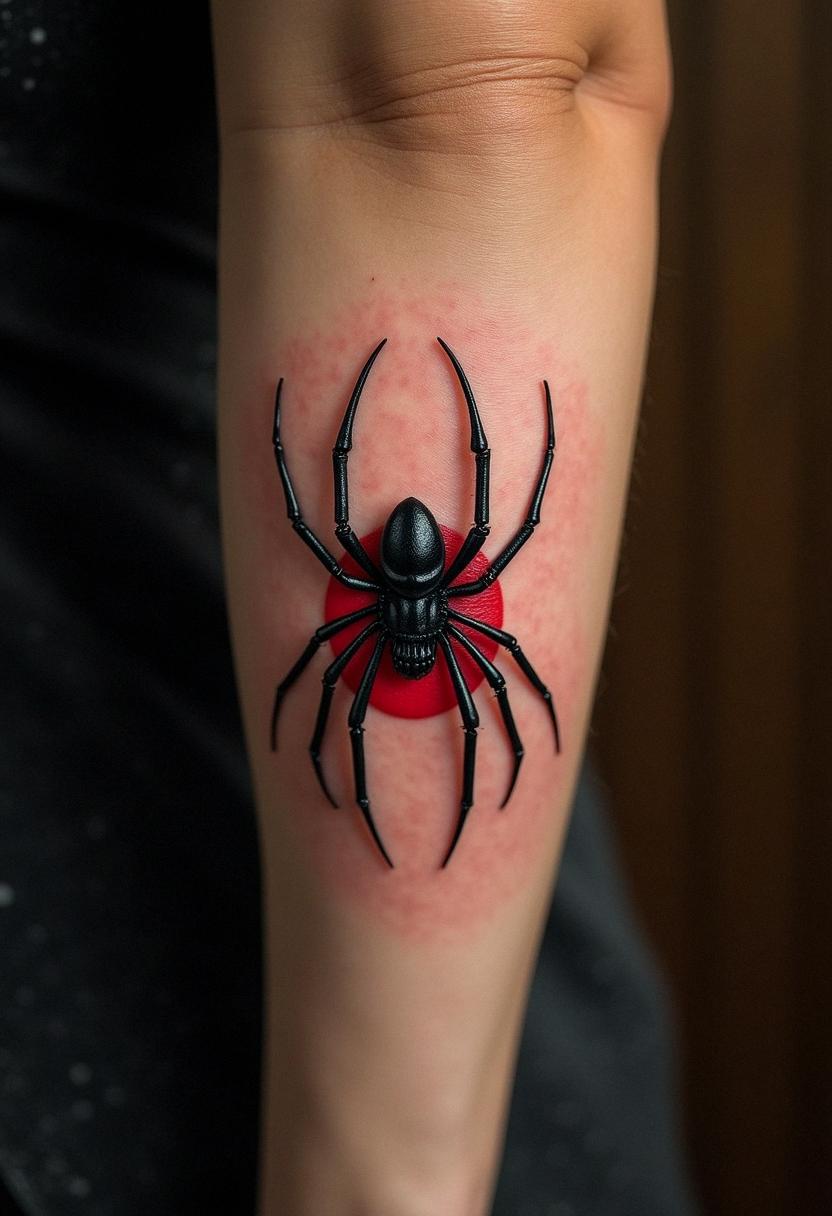 black widow spider tattoo