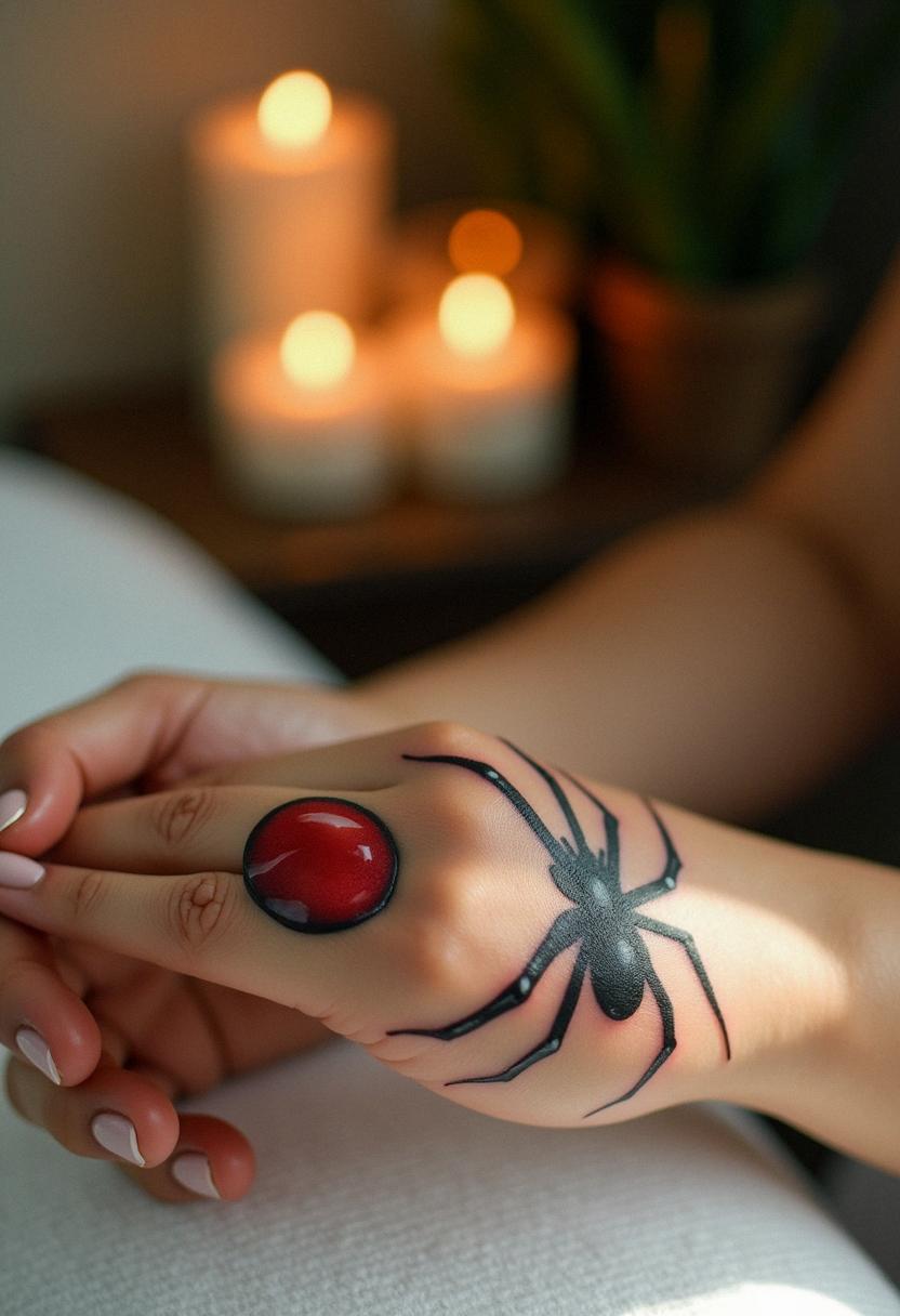 black widow spider tattoo