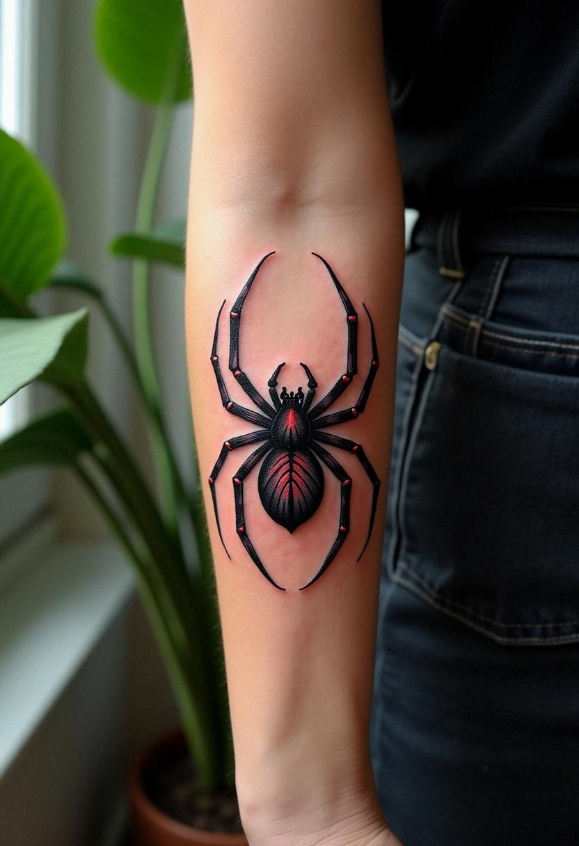 black widow spider tattoo