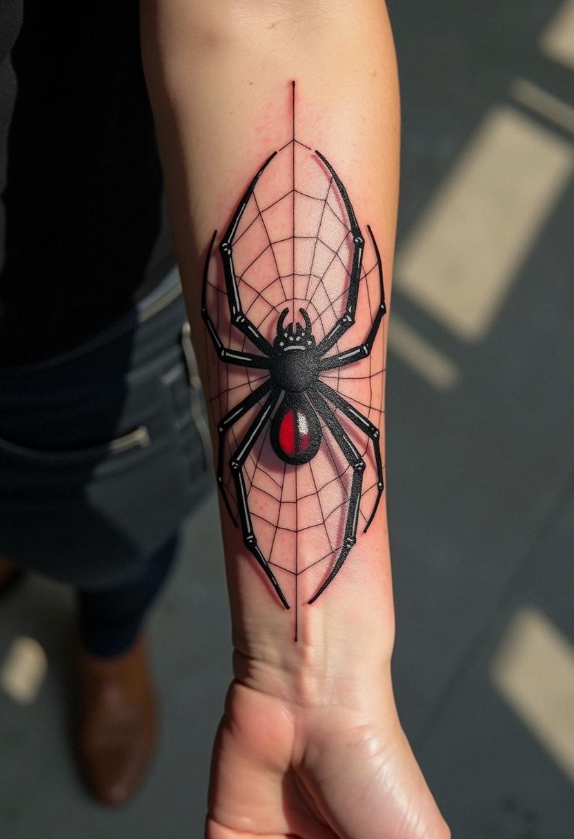 black widow spider tattoo