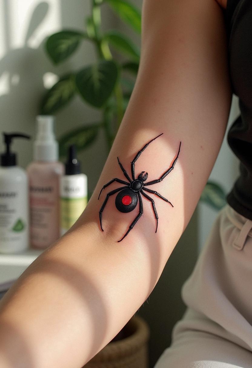 black widow spider tattoo