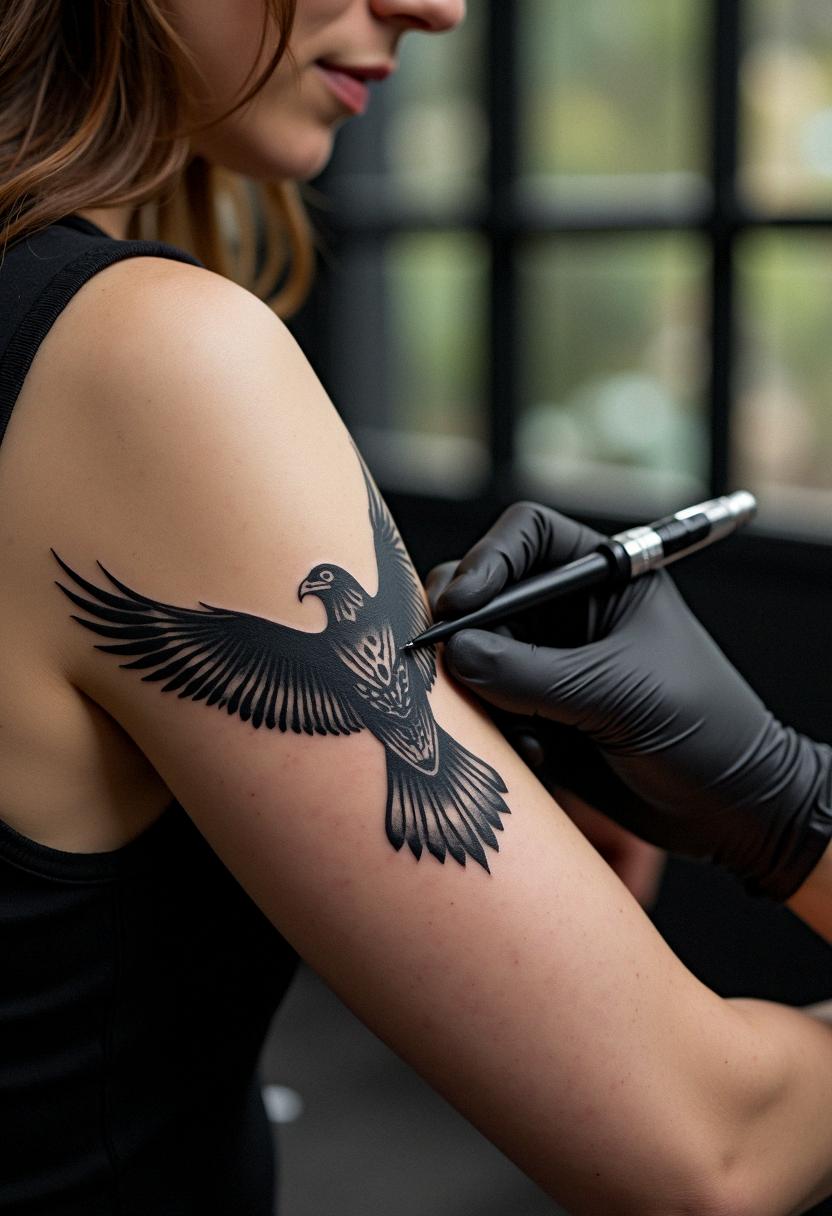 blackhawk bird tattoo