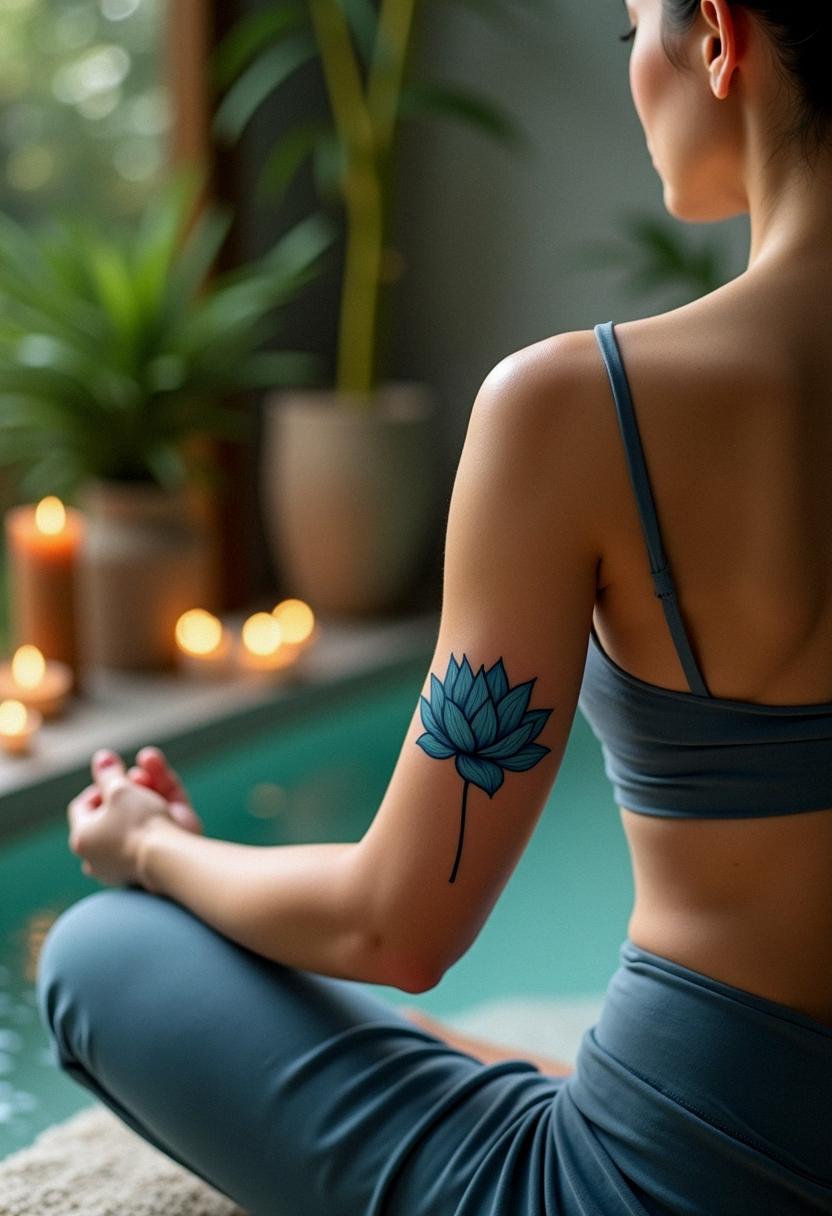 blue lotus tattoo
