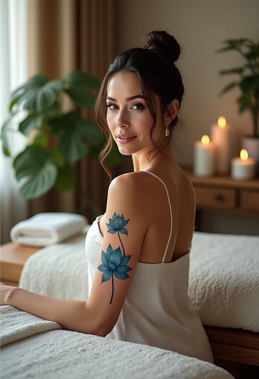 blue lotus tattoo